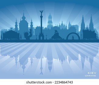 Kiev Ukraine city skyline vector silhouette illustration