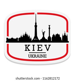 Kiev Ukraine Label Stamp Icon Skyline City Design Tourism Landmark.