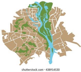 Kiev (Ukraine) vector map