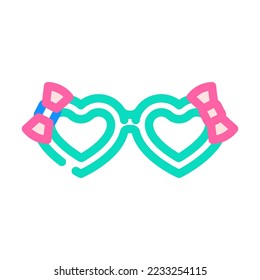 kig girl glasses frame color icon vector. kig girl glasses frame sign. isolated symbol illustration