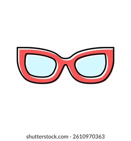 kig girl glasses frame color icon vector. kig girl glasses frame sign. isolated symbol illustration