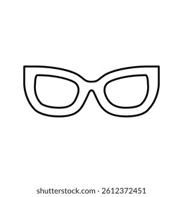 kig girl glasses frame line icon vector. kig girl glasses frame sign. isolated contour symbol black illustration