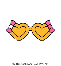 kig girl glasses frame line icon vector. kig girl glasses frame sign. isolated symbol illustration