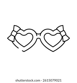 kig girl glasses frame line icon vector. kig girl glasses frame sign. isolated contour symbol black illustration