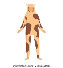 Kigurumi cow icon cartoon vector. Party animal. Costume friend