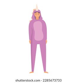 Kigurumi cute unicorn icon cartoon vector. Party character. Costume man