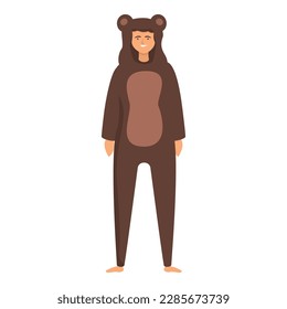 Kigurumi forest bear icon cartoon vector. Party animal. Young costume