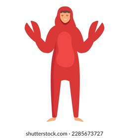 Kigurumi red crab icon cartoon vector. Costume dress. Friend pajama