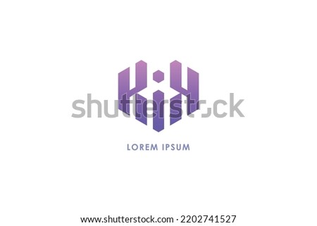 KIK letter facny modern illsutration, KI lettermark, KIK monogram Design