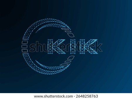 KIK low poly letter logo vector design. KIK lower poly logo design. Low poly logo.