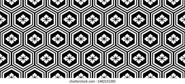 Kikko Japanese Tortoiseshell Black And White Pattern