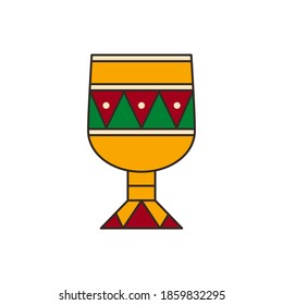 Kikombe Cha Umoja - ilustración vectorial aislada. Kikombe cha umoja es el símbolo tradicional de Kwanzaa. Se traduce como - copa de unidad - y se usa durante el festival de la unidad afroamericana seguramente