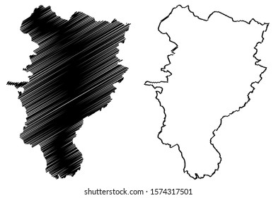 Kildare County Council (Republic Of Ireland, Counties Of Ireland) Map Vector Illustration, Scribble Sketch Kildare Map