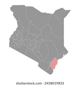 Kilifi County map, administrative division of Kenya. Vector illustration.