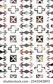 Kilim and Aztec Vector Pattern Rugs and Carpets with Grunge and distressed texture
