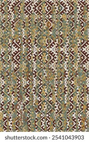 Kilim and Aztec Vector Pattern Rugs and Carpets with Grunge and distressed texture
