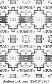 Kilim and Aztec Vector Pattern Rugs and Carpets with Grunge and distressed texture
