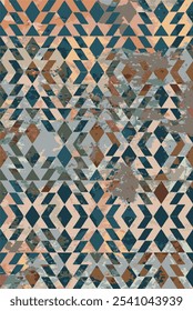 Kilim and Aztec Vector Pattern Rugs and Carpets with Grunge and distressed texture
