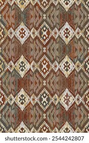 Kilim and Aztec Vector Pattern Rugs and Carpets with Grunge and distressed texture
