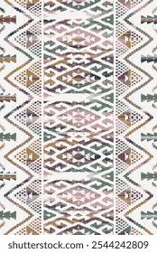 Kilim and Aztec Vector Pattern Rugs and Carpets with Grunge and distressed texture
