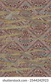 Kilim and Aztec Vector Pattern Rugs and Carpets with Grunge and distressed texture
