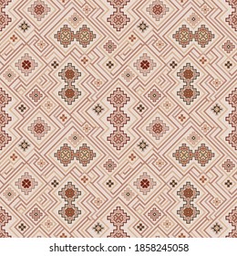 Kilim bohemian seamless pattern in vector for printed fabric and any other purposes. 