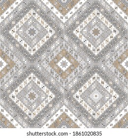 Kilim bohemian seamless pattern in vector format for printed fabrics or any other purposes. The pattern is tileable and easy to use.