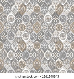 Kilim Bohemian Seamless Pattern In Vector Format For Printed Fabrics Or Any Other Purposes. The Pattern Is Tileable And Easy To Use.