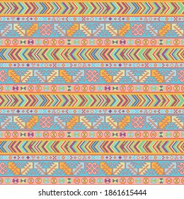 Kilim bohemian sin fisuras en formato vectorial para telas impresas o cualquier otro propósito. El patrón es labrado y fácil de usar.