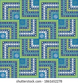Kilim bohemian seamless pattern in vector format for printed fabrics or any other purposes. The pattern is tileable and easy to use.