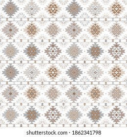 Kilim bohemian seamless pattern in vector format for printed fabrics or any other purposes. The pattern is tileable and easy to use.