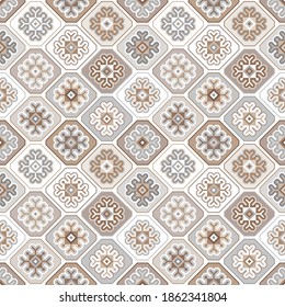 Kilim bohemian seamless pattern in vector format for printed fabrics or any other purposes. The pattern is tileable and easy to use.