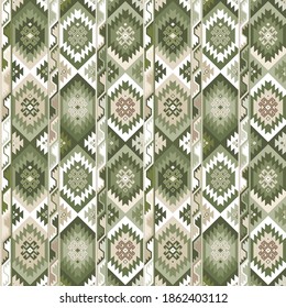 Kilim bohemian seamless pattern in vector format for printed fabrics or any other purposes. The pattern is tileable and easy to use.