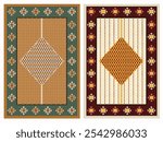 Kilim Carpet modern Vector Pattern with trending colors in high resolution
