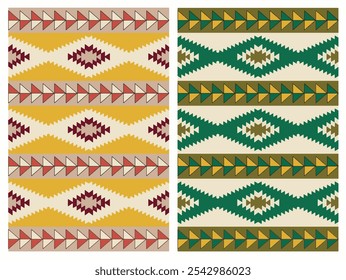 Patrón de Vector moderno de la alfombra de Kilim con colores de tendencia en alta resolución
