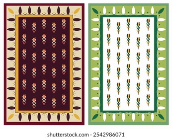 Kilim Carpet modern Vector Pattern with trending colors in high resolution
