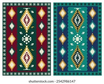 Kilim Carpet modern Vector Pattern with trending colors in high resolution
