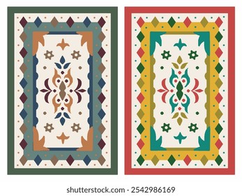 Patrón de Vector moderno de la alfombra de Kilim con colores de tendencia en alta resolución
