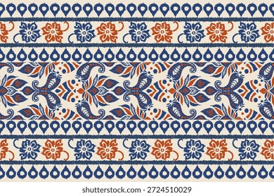 Patrón de Kilim con un fondo de diseño floral ikat. Bordado oriental étnico, motivos aztecas y ornamentación barroca. ideal para textiles, telas, papel de regalo y decoración del hogar