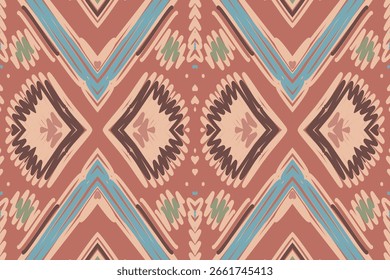 Patrón de Kilim sin fisuras nativo americano, bordado de motivos, diseño de Vector de bordado Ikat para imprimir figura tinta tribal en tela patola sari