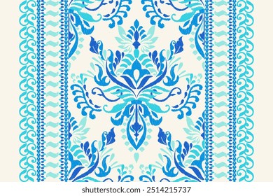 Kilimmuster,Ikat Blumenmuster auf weißem Hintergrund,Vektorgrafik,Ikat ethnisch-orientalische Stickerei,Aztekischer Stil,Barockmuster.Design für Textur,Stoff,Kleidung,Umhüllung,Dekoration,Kilim,Teppich