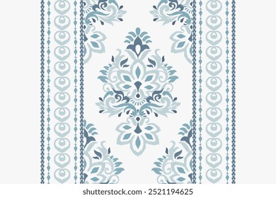 Kilim pattern,Ikat floral pattern on white background,vector illustration,Ikat ethnic oriental embroidery,Aztec style,baroque pattern.design for texture,fabric,clothing,wrapping,decoration,kilim,print