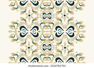 Kilim pattern,Ikat floral pattern on white background,vector illustration,Ikat ethnic oriental embroidery,Aztec style,baroque pattern.design for texture,fabric,clothing,wrapping,decoration,kilim,print