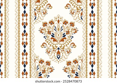 Padrão de Kilim,padrão floral de Ikat sobre fundo branco,ilustração vetorial,bordado oriental étnico de Ikat,estilo asteca,design barroco pattern.design para textura,tecido,roupas,encapsulamento,decoração,kilim,impressão