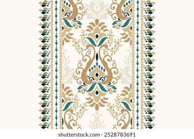 Padrão de Kilim,padrão floral de Ikat sobre fundo branco,ilustração vetorial,bordado oriental étnico de Ikat,estilo asteca,design barroco pattern.design para textura,tecido,roupas,encapsulamento,decoração,kilim,impressão