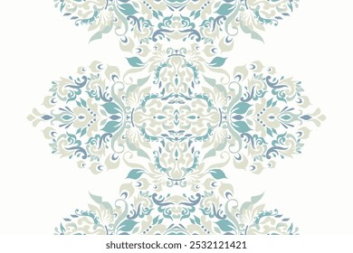 Kilim pattern,Ikat floral pattern on white background,vector illustration,Ikat ethnic oriental embroidery,Aztec style,baroque pattern.design for texture,fabric,clothing,wrapping,decoration,kilim,print