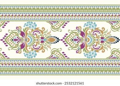 Padrão de Kilim,padrão floral de Ikat sobre fundo branco,ilustração vetorial,bordado oriental étnico de Ikat,estilo asteca,design barroco pattern.design para textura,tecido,roupas,encapsulamento,decoração,kilim,impressão