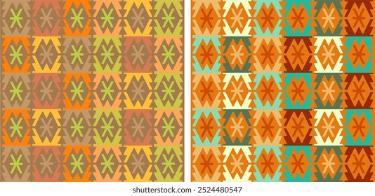 Kilim tribal vector seamless pattern. Native American ornament. Ethnic South Western decor style. Boho geometric ornament. Geo pattern Vector seamless