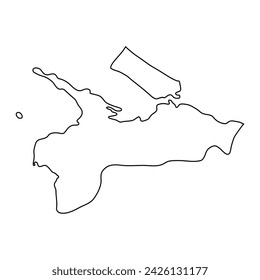 Kilinochchi District map, administrative division of Sri Lanka. Vector illustration.