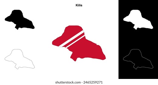 Kilis province outline map set